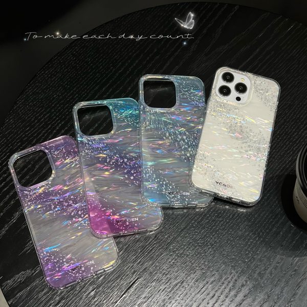 Rainbow Seashell Cell Phone Case for iPhone 14 15 16 Pro Colorful Glitter Mobile Phone Case - Image 6