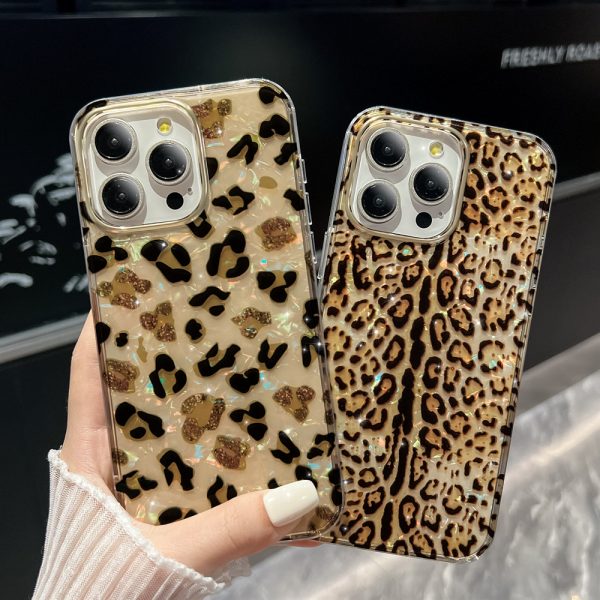 for iPhone 16 Seashell Mobile Phone Case Rainbow Full Protection Fashion Leopard Case - Image 3