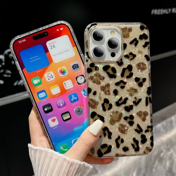 for iPhone 16 Seashell Mobile Phone Case Rainbow Full Protection Fashion Leopard Case - Image 4