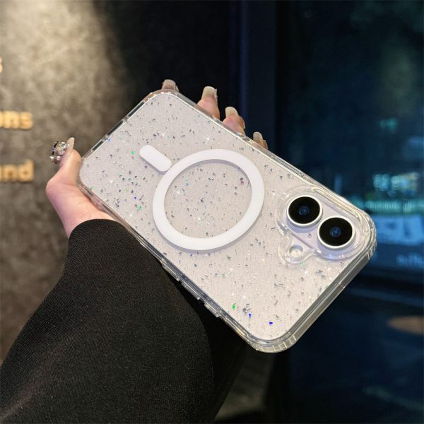 Starry Sky Glitter MagSafe Case for iPhone 11 12 13 14 15 16 Pro Transparent Mobile Phone Case - Image 4