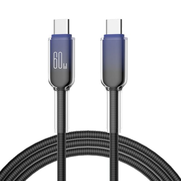 60W Ice Crystal Mobile Phone Fast Charging Cable Type-C to Type-C Data Cable for iPhone 16 Samsung Huawei - Image 6