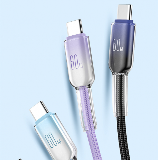 60W Ice Crystal Mobile Phone Fast Charging Cable Type-C to Type-C Data Cable for iPhone 16 Samsung Huawei - Image 9