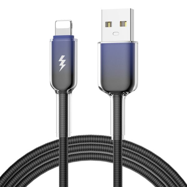 2.4A Ice Crystal Mobile Phone Fast Charging Cable USB to Lightning Data Cable for iPhone X XR 11 - Image 3