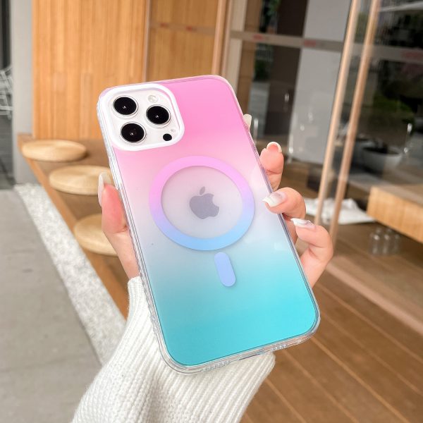 Watercolor Gradient for iPhone 11 12 13 14 15 16 Pro Max Anti-fall MagSafe Phone Case - Image 2