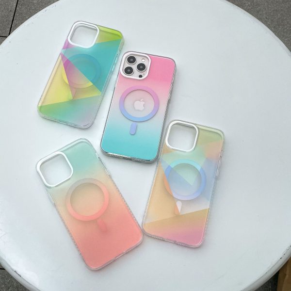 Watercolor Gradient for iPhone 11 12 13 14 15 16 Pro Max Anti-fall MagSafe Phone Case - Image 6