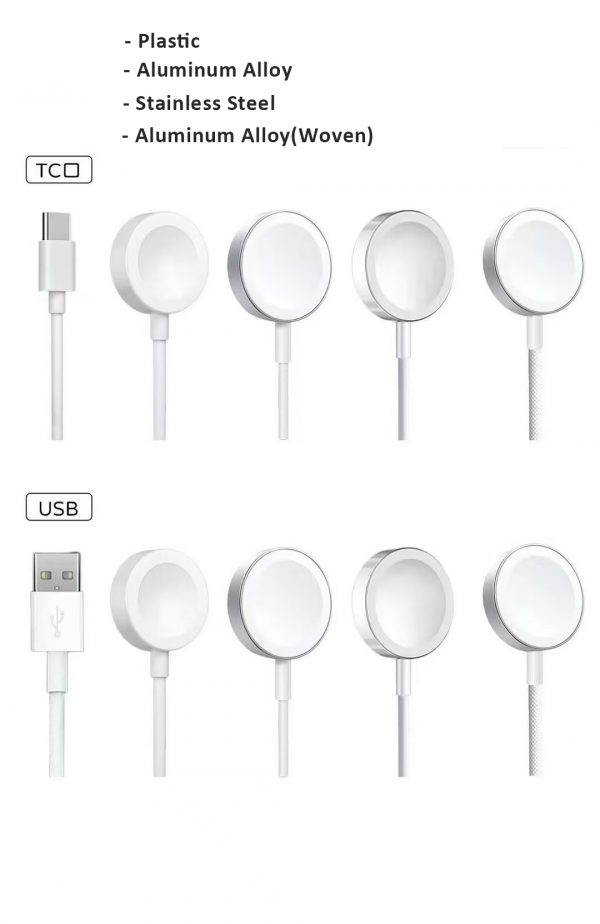 USB & Type-C Compatible with Apple Watch 2 to 10 Magnetic Wireless Charging for iWatch - Image 2