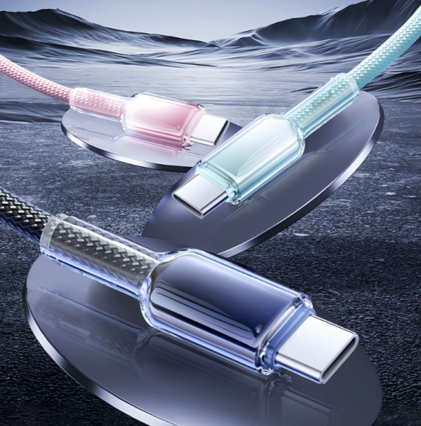 100W Transparent Shell 3-in-1 Fast Charging USB Cable for iPhone Huawei Androia Phone Charging Cable - Image 6