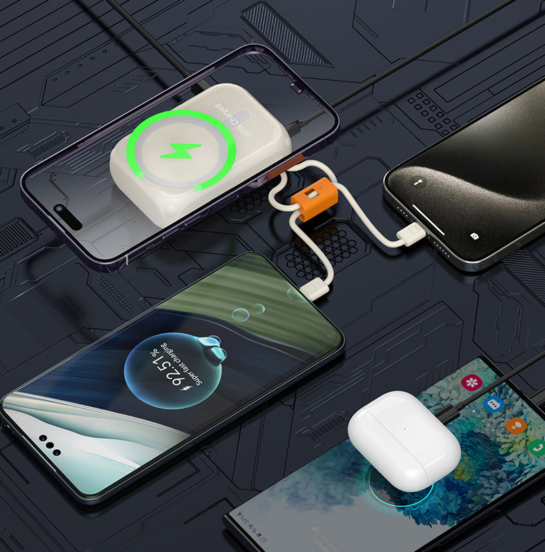 Come with Cable Power Bank 10000mAh 20000mAh Fast Charging Light Stand MagSafe Wireless Power Bank - Image 6