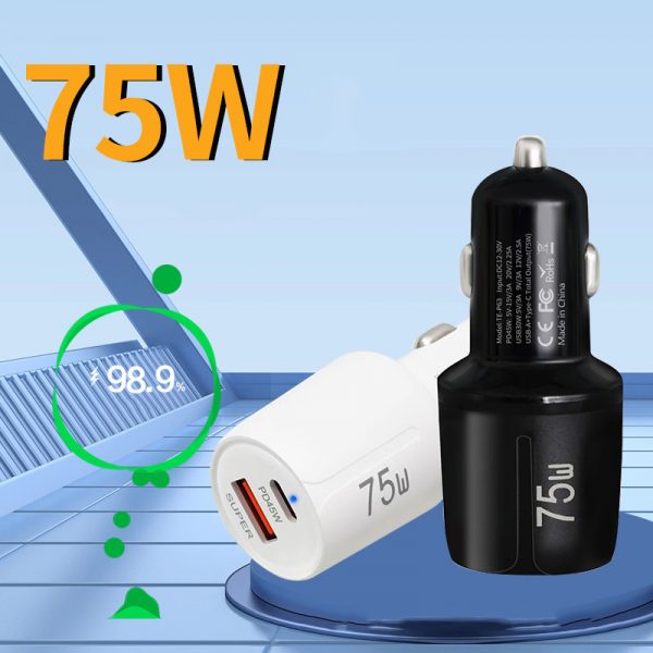 PD 45W Car USB-C Charger 2 in 1 USB Car Fast Charger 30W Super Quick Charge Mobile Phone - Image 3