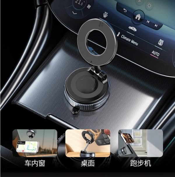 Mobile Phone Car Mount Strong Magnetic Holder Desktop Glass 360 Degree Rotation Vacuum Suction Cup - Image 3