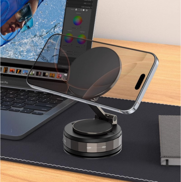Car Navigation Mobile Phone Holder Vacuum Suction Cup Multifunctional Desktop Strong Magnetic Stand Bracket - Image 2