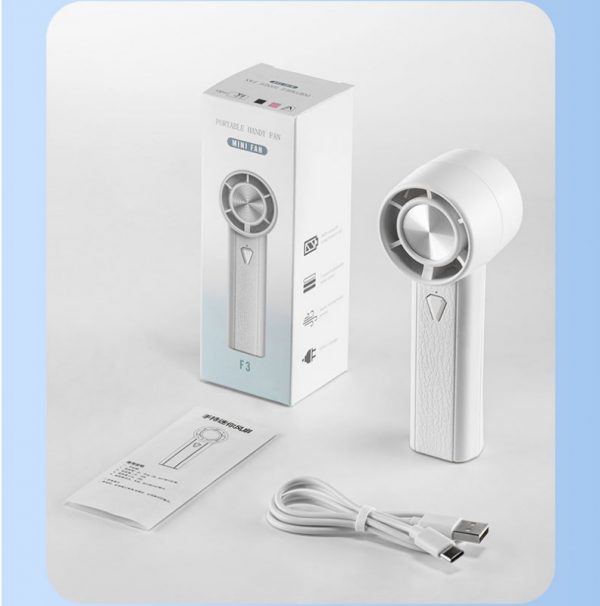 F3 Handheld Mini Fan Third Gear Wind Speed Desktop Stand Portable Outdoor Built-in Battery Fan - Image 6