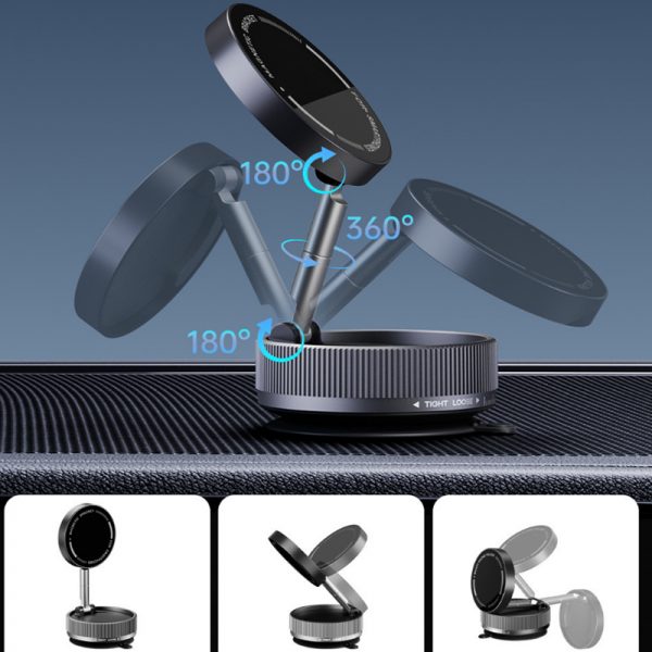 Car Vacuum Adsorption Magnetic Navigation Bracket 360 Degree Rotating Retractable Foldable Car Phone Holder - Image 3