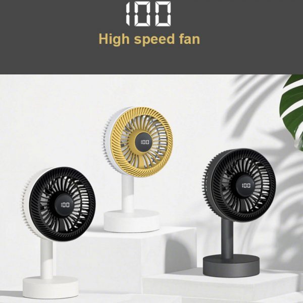 Desktop Digital Display Rotatable Fan Mute Type-C Charging Studen Dormitory Office Mini Small Fan - Image 6