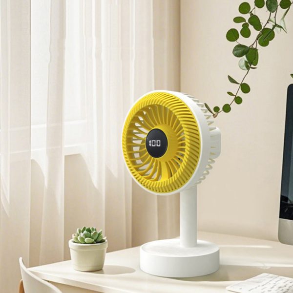 Desktop Digital Display Rotatable Fan Mute Type-C Charging Studen Dormitory Office Mini Small Fan - Image 2