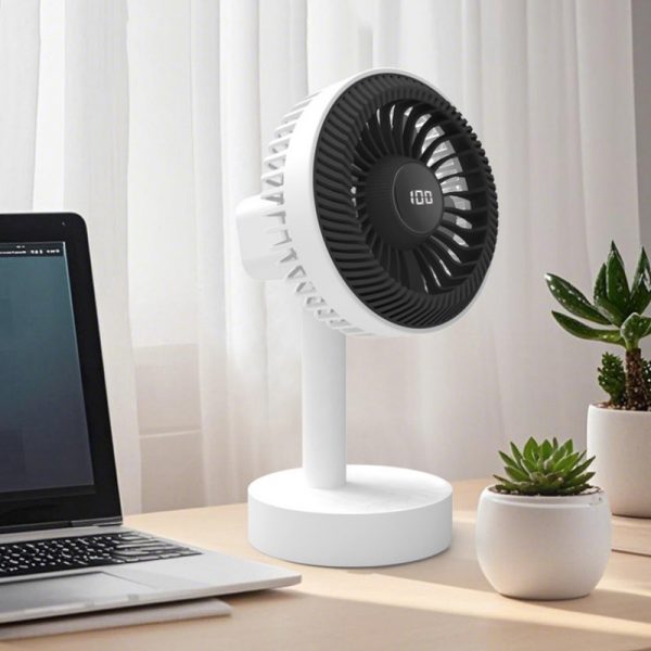 Desktop Digital Display Rotatable Fan Mute Type-C Charging Studen Dormitory Office Mini Small Fan - Image 4