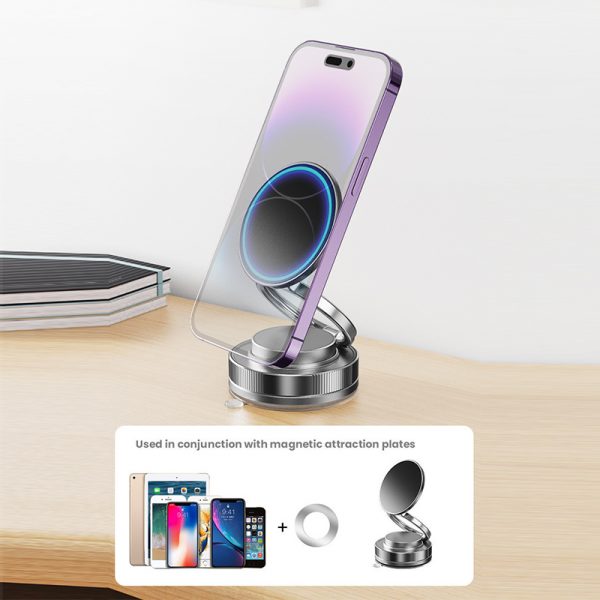 Super Strong Magnetic Attraction Mobile Phone Holder Vacuum Suction Cup Desktop Car Magnetic Adsorption Stand - Image 6